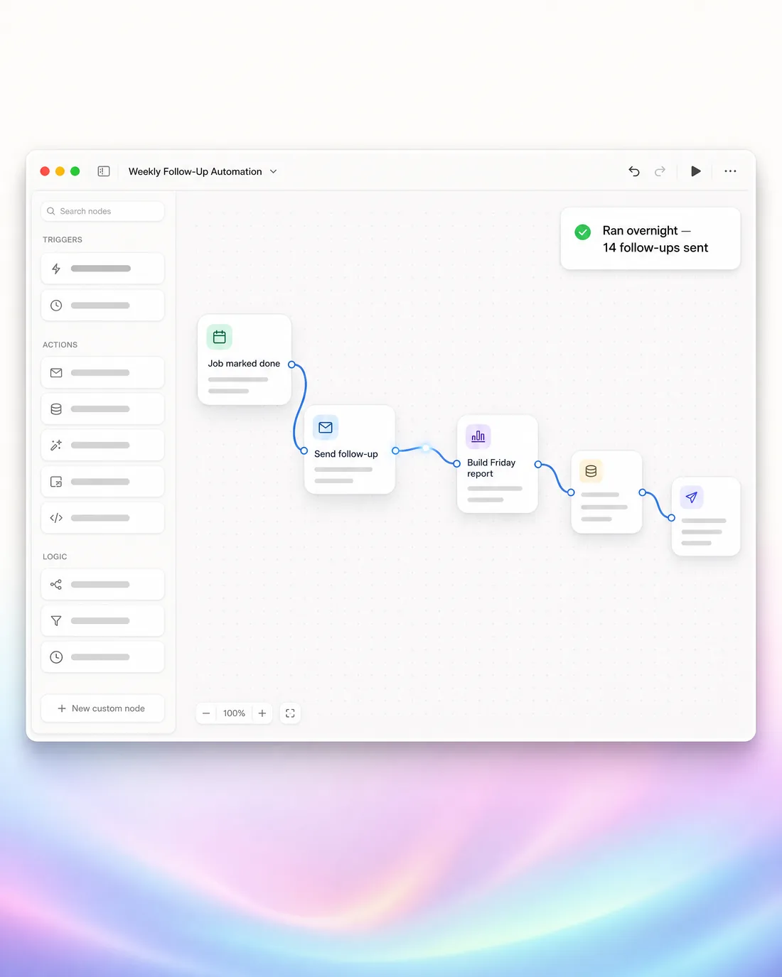 The automation builder that ran overnight